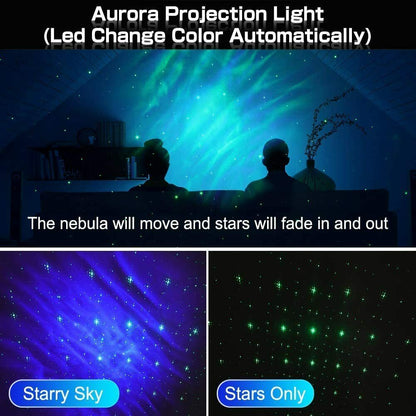 Proyector de luz LED de noche estrellada de galaxia Aurora Sky Party altavoz lámpara remota