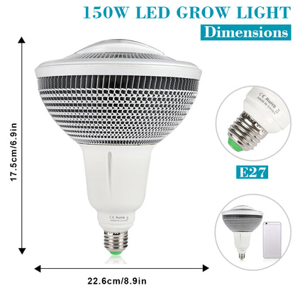 150W COB LED Grow Light For Greenhouse Tent Indoor Plant Flower Vegetable Herb Growing Spot Lamp