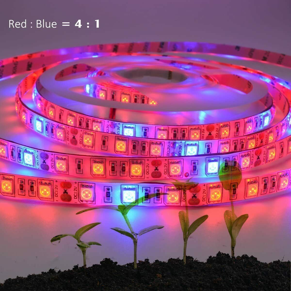 Tira de luces LED impermeable para cultivo, lámpara de espectro completo para plantas de sótano interior, verduras
