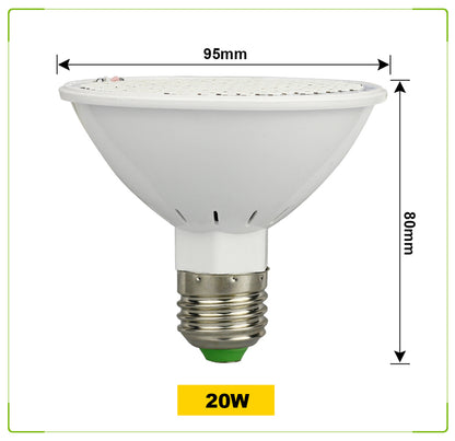 20W Led Grow Light with US/EU Plug 3M Wires E27 Bulb Holder Push Button Switch Portable Grow Lamps for Greenhouse Garden