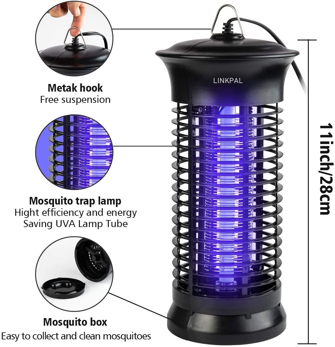 Exterminador eléctrico de insectos, potente matamosquitos, lámpara para mosquitos, trampa para insectos voladores emisores de luz para interiores