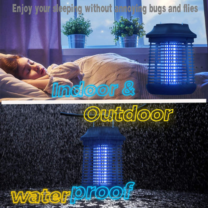 2 en 1 Bug Zapper Mosquito Zapper 4200V Lámpara electrónica para mosquitos para exteriores e interiores Mata mosquitos de alta potencia