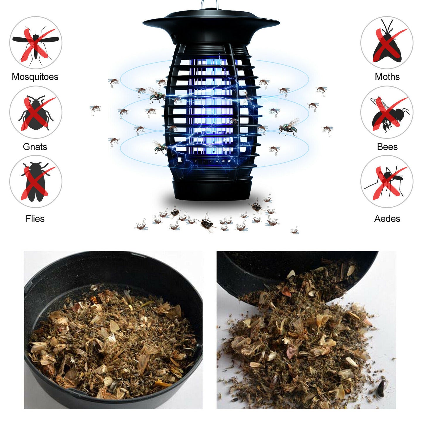 Potente lámpara eléctrica para matar mosquitos, moscas, insectos, Zapper, trampa para matar plagas