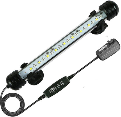 Luz LED para acuario, luz para pecera con temporizador de encendido/apagado automático, barra de luz LED blanca y azul para pecera