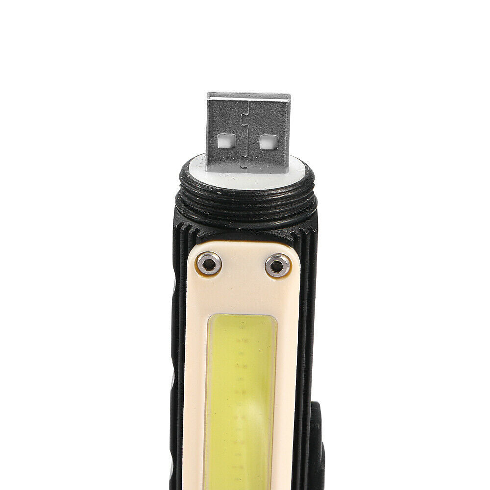 USB Rechargeable Magnetic Camping Work Light Flashlight LED COB Torch Headlight