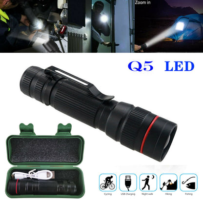 Super Bright Torch USB Rechargeable Lamp LED Flashlight Tactical Light