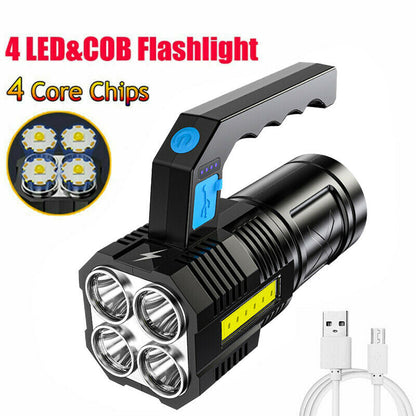 Super Bright 12000000LM LED Torch Tactical Flashlight USB Rechargeable Spotlight Light