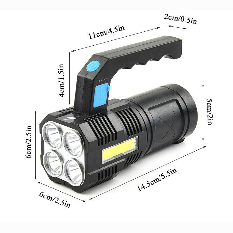 Linterna LED superbrillante de 12000000LM, linterna táctica, foco recargable por USB