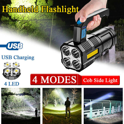Super Bright 12000000LM LED Torch Tactical Flashlight USB Rechargeable Spotlight Light