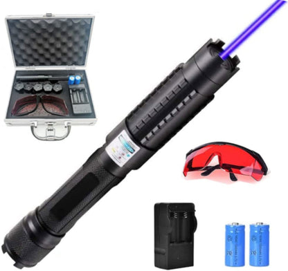 Blue Flashlight Adjustable Light with Five Star Cap for Camping, Hiking, Hunting Fishing and Pet TraIng