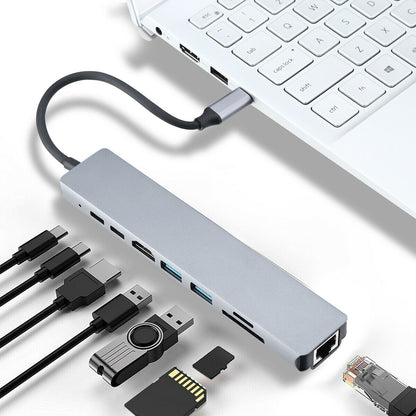 8 in 1 Multiport USB-C Hub Type C To USB 3.0 4K Adapter For Macbook Pro/Air