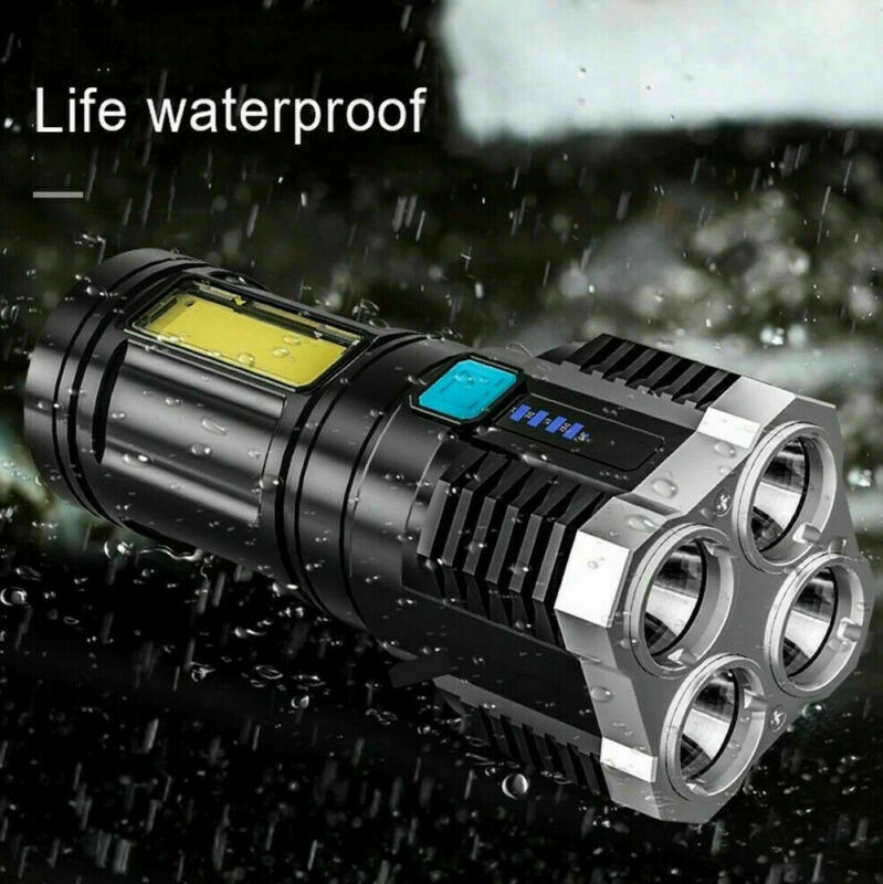 Super Bright Tactical LED Flashlight USB Rechargeable Camping Lamp