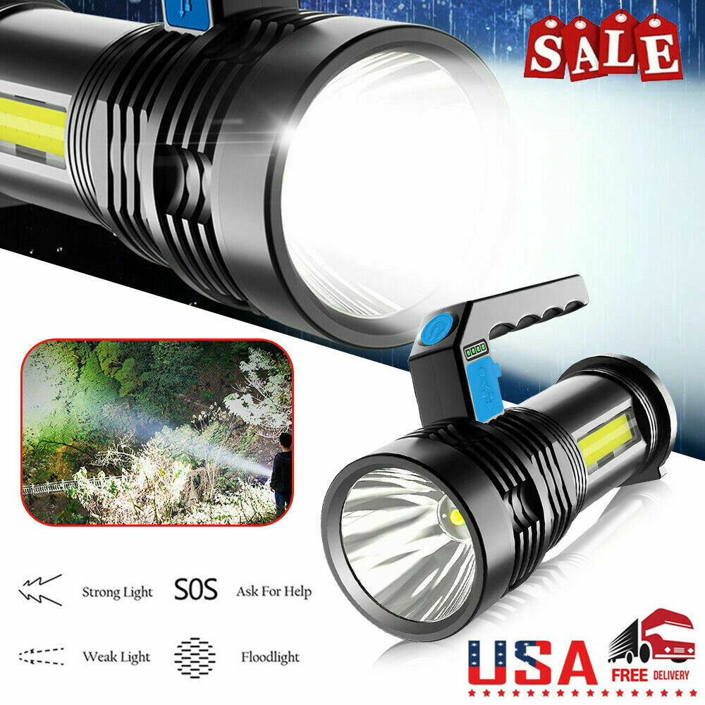 Super Bright Torch Led Flashlight USB Rechargeable Tactical Light