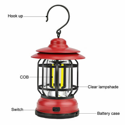 Camping Light Retro USB Portable Hanging Atmosphere Home Table Lamp