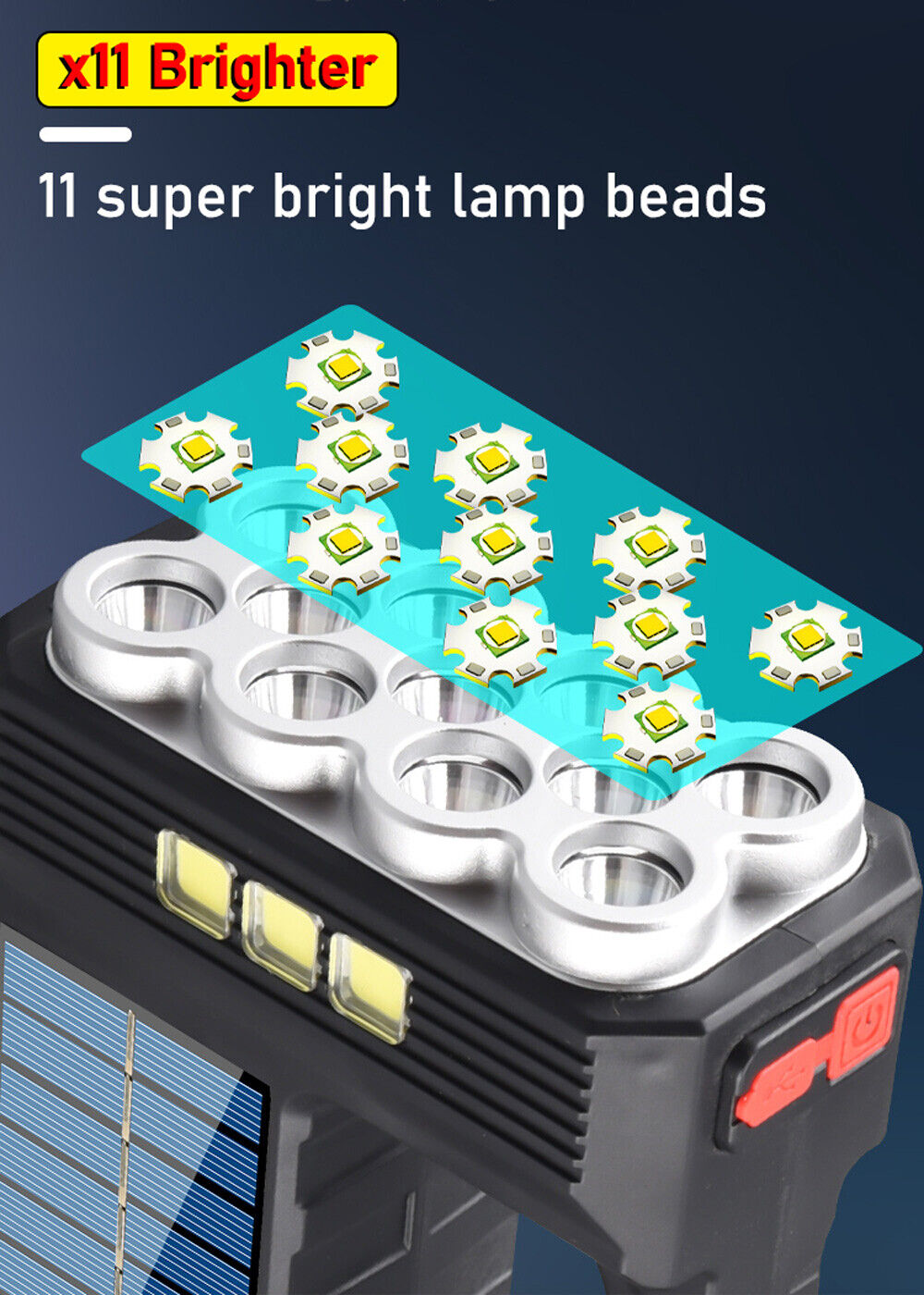 Linterna LED superbrillante, foco recargable portátil, linterna de mano