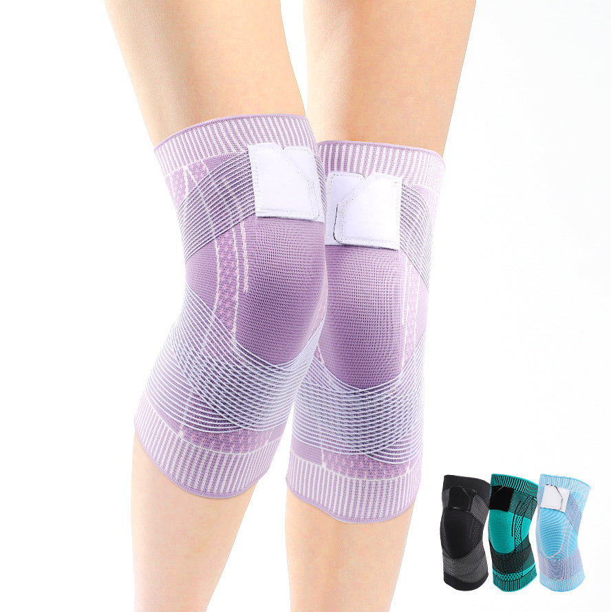 New Matching Straps Pressurized Knitted Sports Knee Pads Nylon Breathable Knee Pads Basketball Running Mountaineering Knee Pads