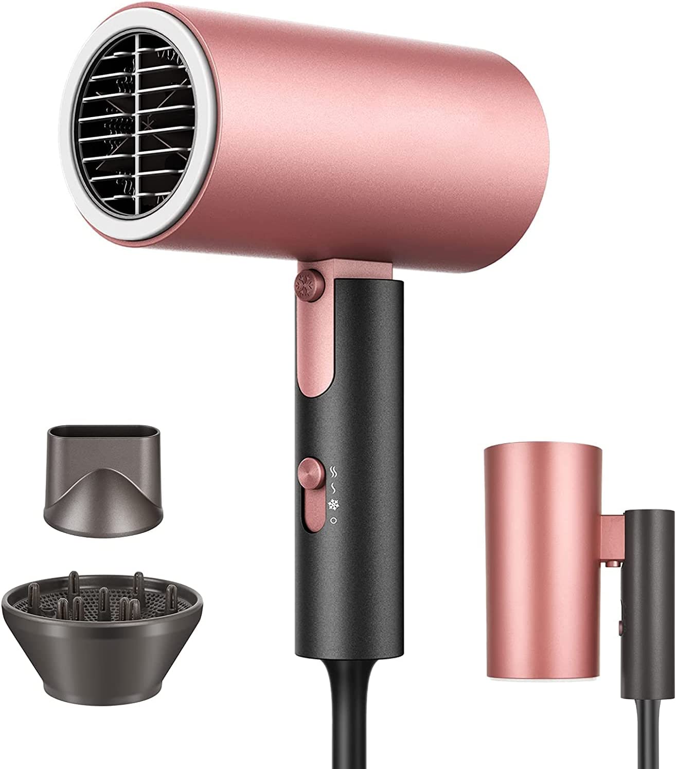 Multi-Function Hairdryer Air Comb Inner Buckle Fluffy Wave Curler Straight Dual-Purpose Blowdryer with Diffuser