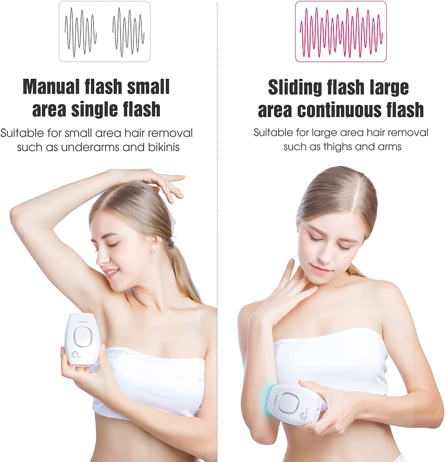 IPL Hair Removal for Women & Men at Home Use Permanent Reduction in Hair Regrowth Painless Hair Remover Device FDA Cleared for Armpit Facial Lip Bikini Whole Body Corded Functionality