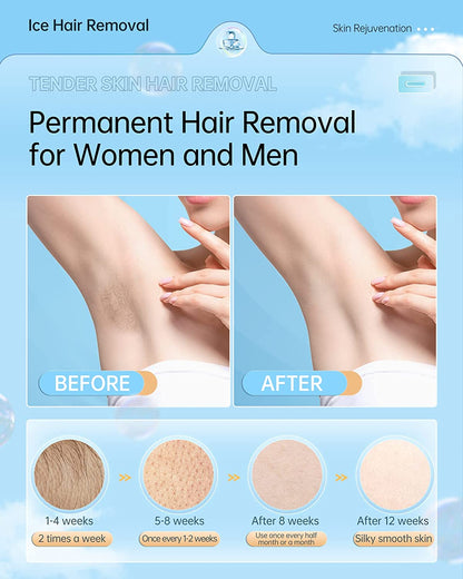 Laser Hair Removal With Cooling System, at-Home Permanent Hair Removal for Women and Men