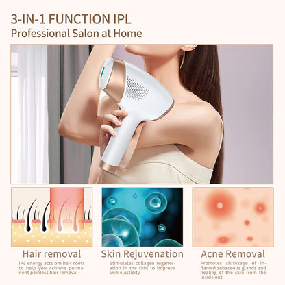 Laser Hair Removal for Women and Men with Sapphire Cooling, Newest Upgraded 999900 Flashes Permanent Painless IPL Hair Removal