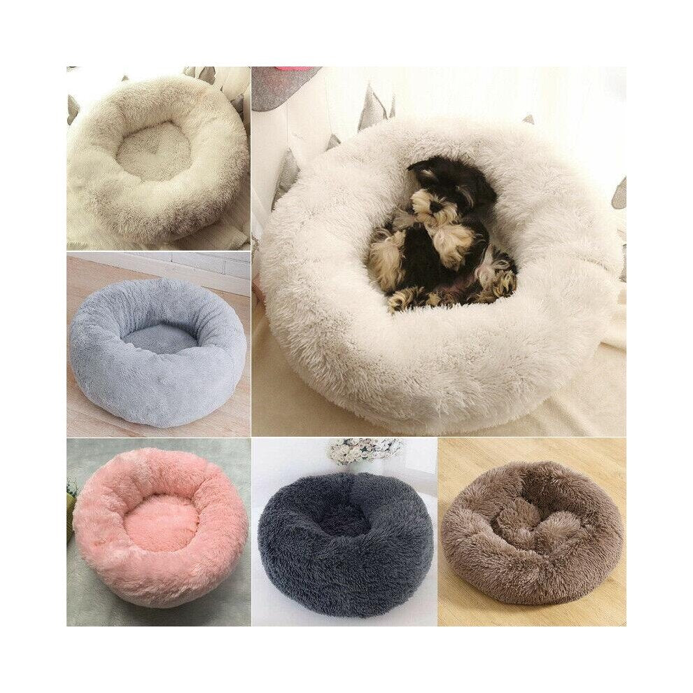 Washable Calming Comfy Donut Style Plush Cat Dog Pet Bed