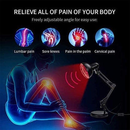 Lámpara de calor de terapia de luz roja cercana de 150W para el dolor de cuello corporal dolor de articulaciones musculares dolor de espalda circulación sanguínea portátil