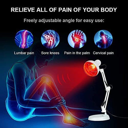 Lámpara de calor de terapia de luz roja cercana de 150W para el dolor de cuello corporal dolor de articulaciones musculares dolor de espalda circulación sanguínea portátil