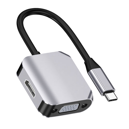 USB-C-Multifunktions-Typ-C-zu-HDMI+VGA+USB3.0+PD-Adapter 