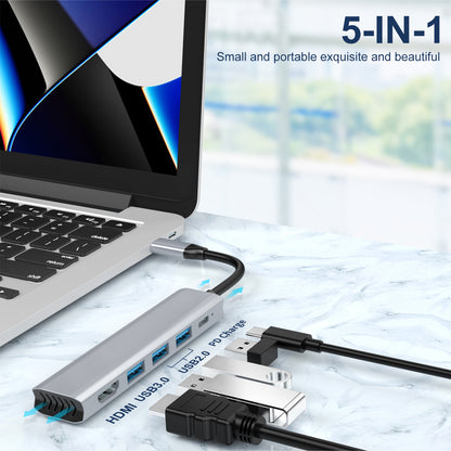 Nuevo Adaptador 5 en 1 tipo C a HDMI + USB3.0 + USB2.0 * 2 + PD