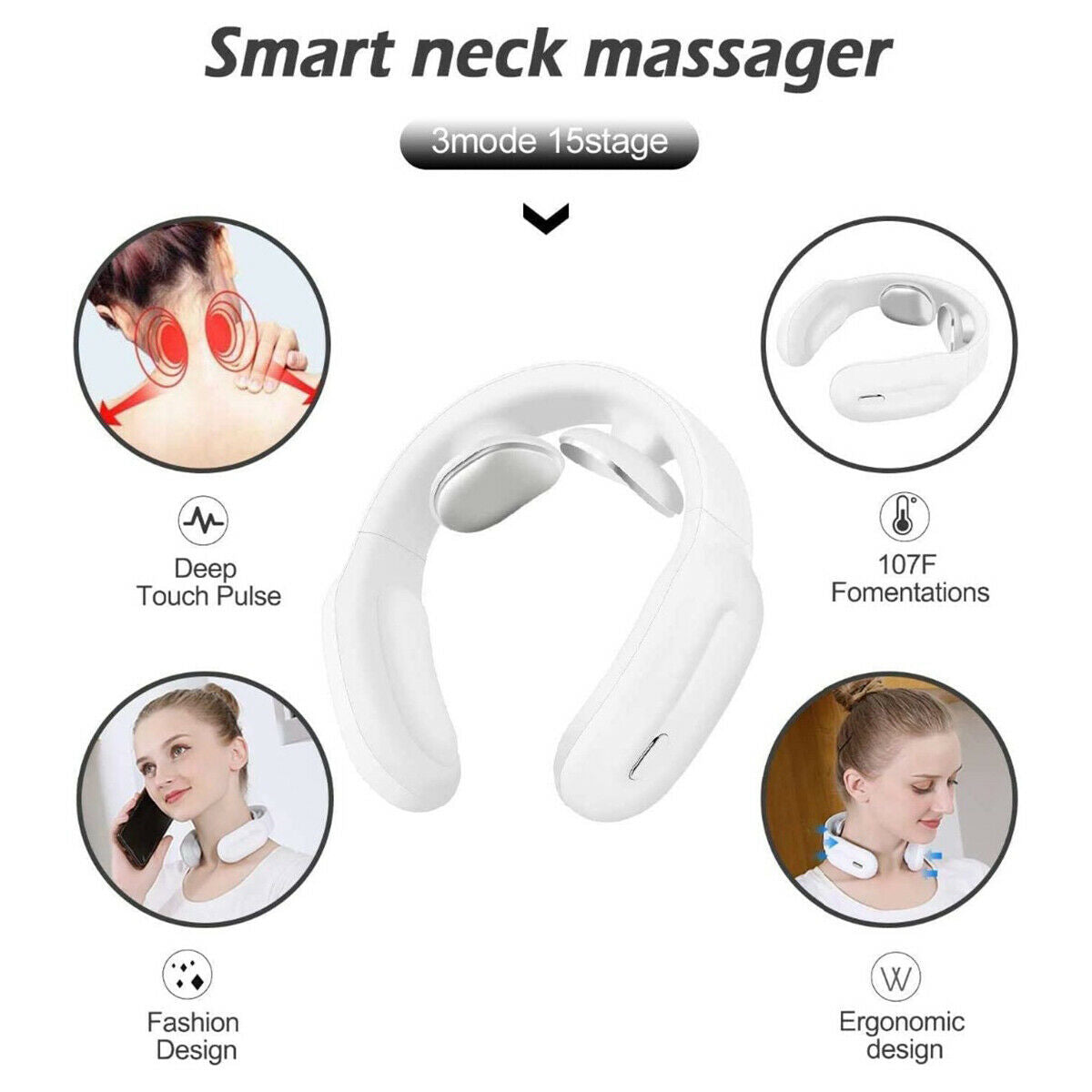 Neck relax Intelligent Neck Massager USB Relax Relieve Massage W/ Remote Control