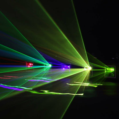 RGBYC Laser Stage Lighting 5 Lens 5 Beam Light 11CH DMX Projector DJ Disco Show