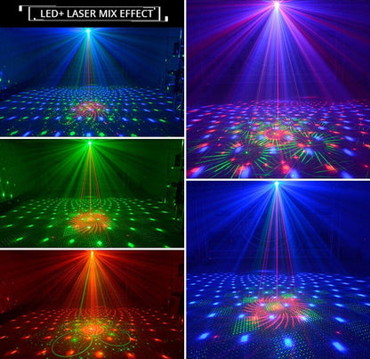 LED RGB Disco Ball DJ Party Laser Light Stage Strobe Remote Sound Activated