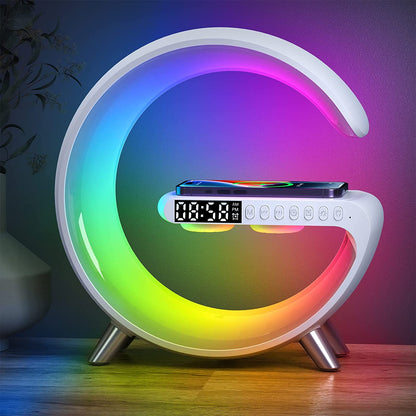 Sound Machine Smart Light Sunrise Alarm Clock Wake Up Light Alarm Clocks for Bedrooms Dimmable Table Lamp with Fast Wireless Charger Alarm Clock for Heavy Sleepers Adults for Bedroom,Dorm,Gift