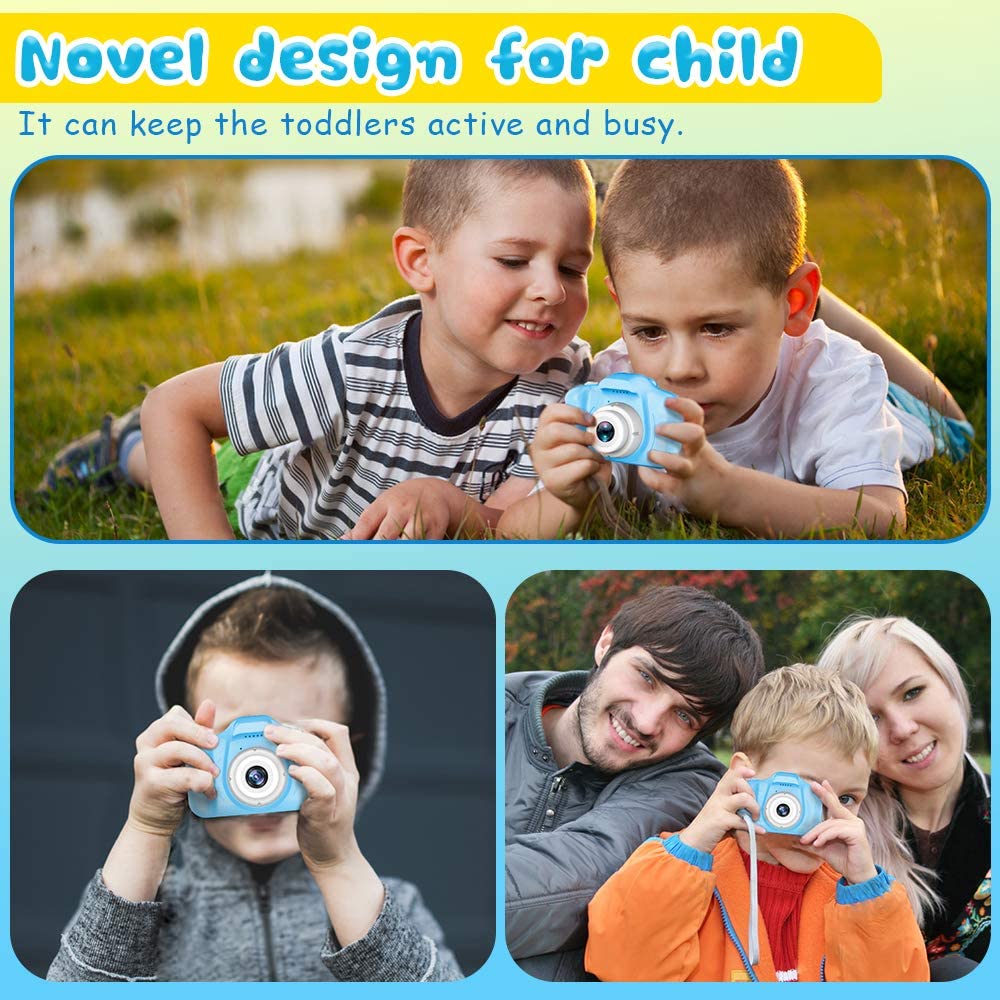 Regalos de cumpleaños de Navidad Cámara Selfie para niños de 3 a 9 años Cámaras de vídeo digitales HD para niños pequeños con tarjeta SD de 32 GB
