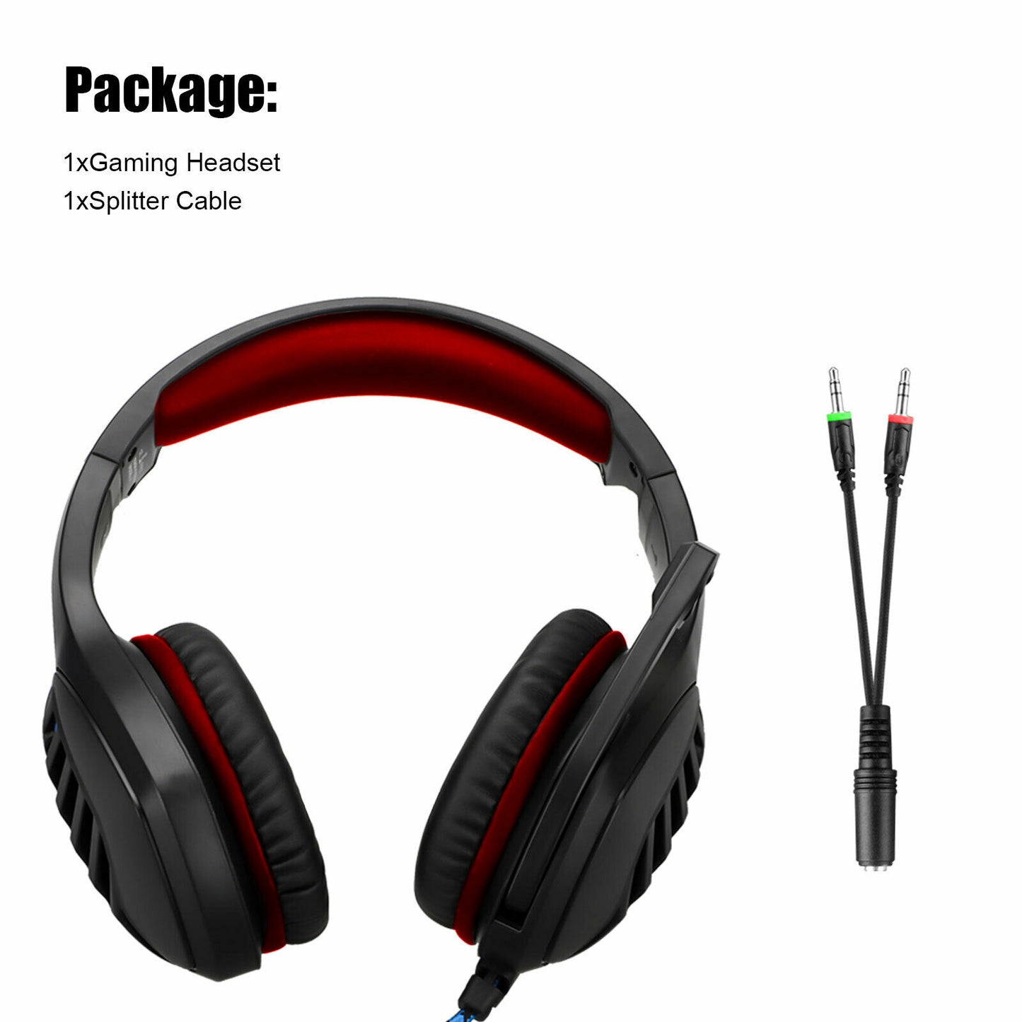 For PS4 Xbox Nintendo Switch PC 3.5mm Stereo Headphones Mic LED Gaming Headset