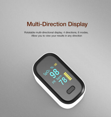 Monitor de ritmo cardíaco SPO2 de saturación de oxígeno en sangre con oxímetro de pulso de dedo OLED