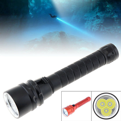 100M Waterproof 6000lm 3* XM-L T6 LED Underwater Diving Flashlight Torch