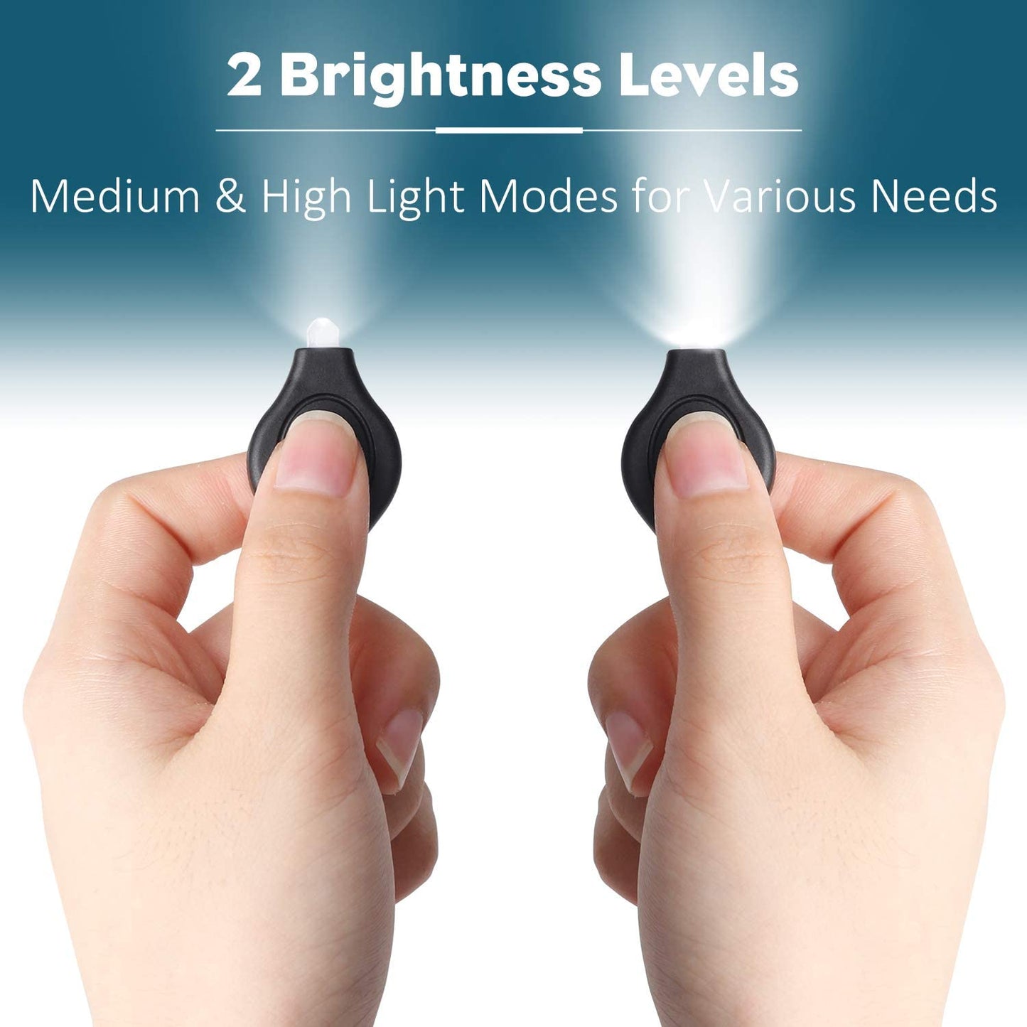 5 Pack Mini Keychain Flashlight Ultra Bright LED Key Ring Light Torch - Black