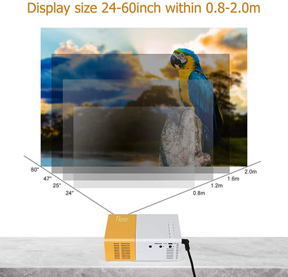 Mini Projector Portable Pico Full Color LED LCD Video Projector for Children Present Video TV Movie, Party Game, Outdoor Entertainment with HDMI USB AV Interfaces and Remote Control
