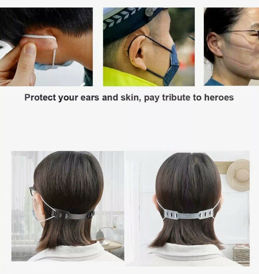 10pcs Face Mask Ear Grips Hook Adjustable Ear Strap Extension Mask Fixing Clip Ear Saver