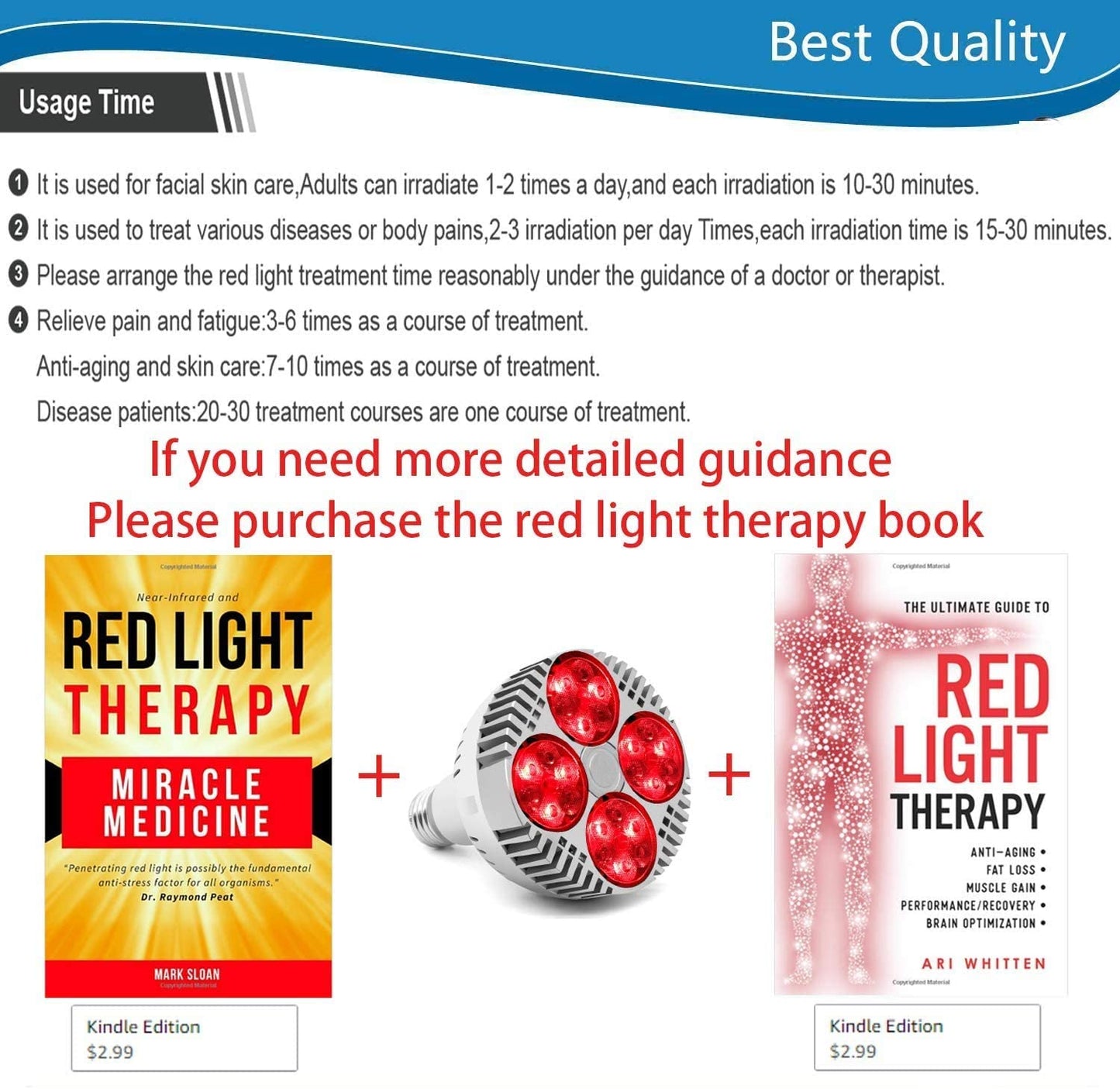 Dispositivo de calor de bombilla de terapia de luz roja profunda de 120W 24LED, luces rojas e infrarrojas cercanas de 670 nanómetros