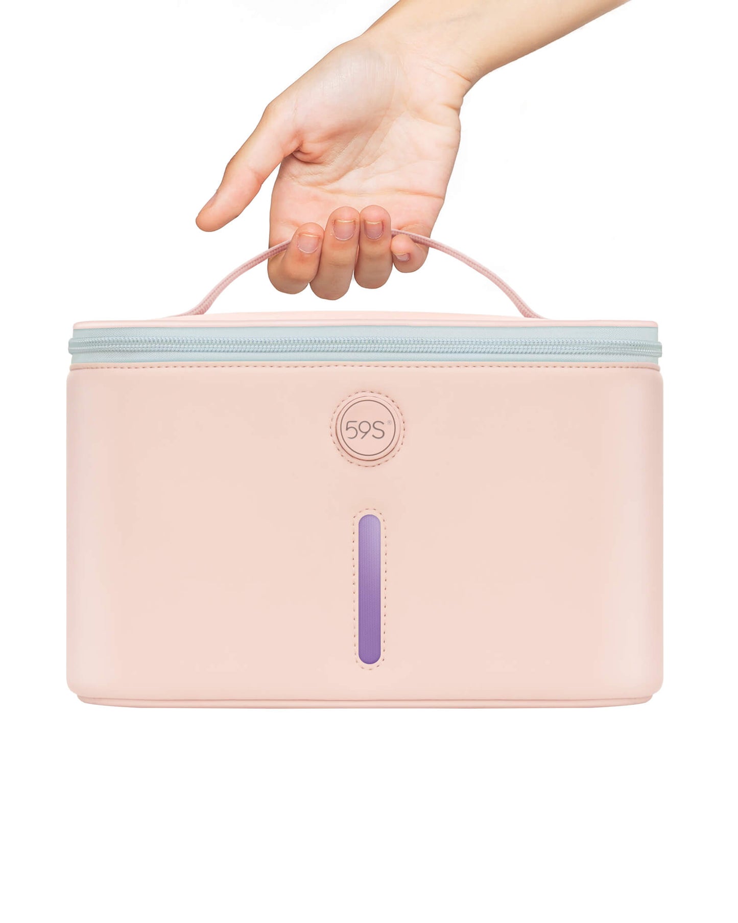 Bolsa desinfectante ligera Bolsa esterilizadora LED con 6 luces de cuentas Bolsa desinfectante eficaz Bolsa esterilizadora ligera para artículos de bebé, control remoto y más (rosa)