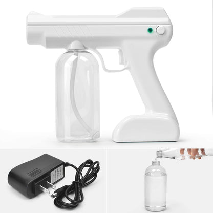 Disinfectant Mist Gun Handheld Rechargeable Nano Atomizer 27oz Large Capacity Electric Sprayer Nozzle Adjustable Fogger for Home, Office, School or Garden