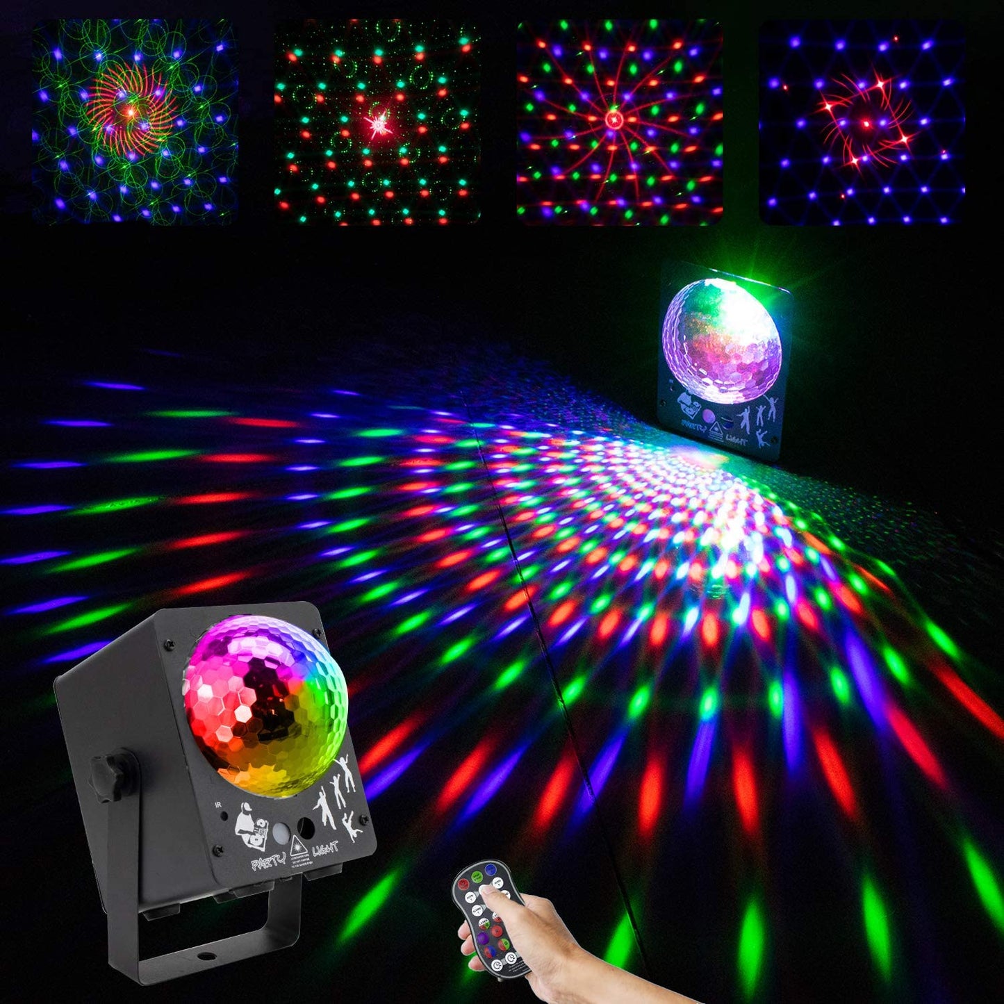 Party Light Stage Laser Light Mini Flash Strobe Light DJ Disco Lights Projector by Sound Activated Remote Control for Stage Lighting Christmas Parties