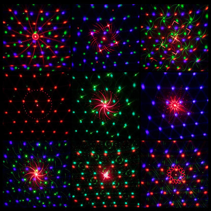 Luz de fiesta Luz láser de escenario Mini flash Luz estroboscópica DJ Luces de discoteca Proyector con control remoto activado por sonido para iluminación de escenario Fiestas de Navidad