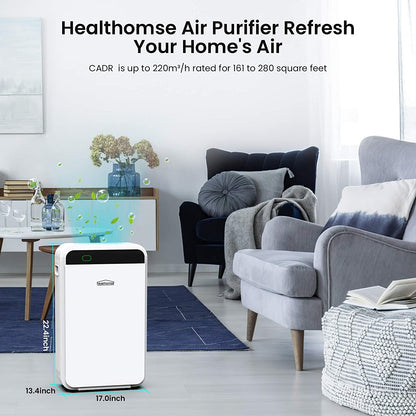 Air Purifier for Home True HEPA Filter Cleaner with Washable Pre-Filter 24dB AUTO Mode & Sleep Mode, 3 in 1 High-Efficiency Filters