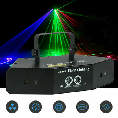 6/9/15 Luz láser de escaneo de lente/iluminación de escenario de escaneo de haz de línea RGB DMX/barra de baile DJ
