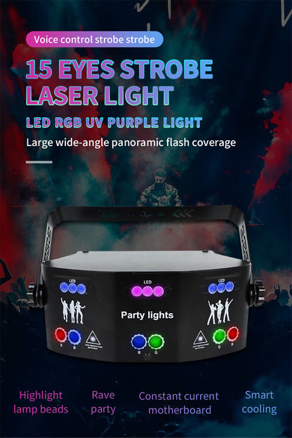 6/9/15 Lens Scan Laser Light/RGB DMX Line Beam Scanning Stage Lighting/DJ Dance Bar