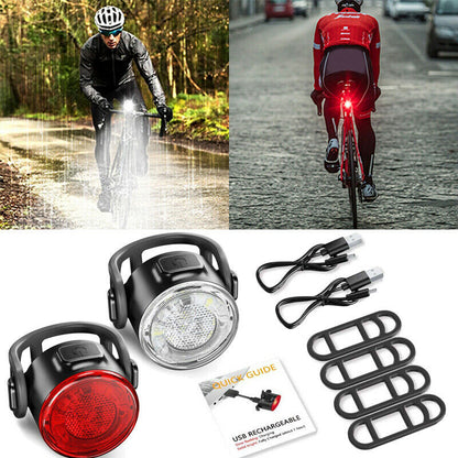 Bicycle Light USB Waterproof Cycle Front Back Bike Headlight