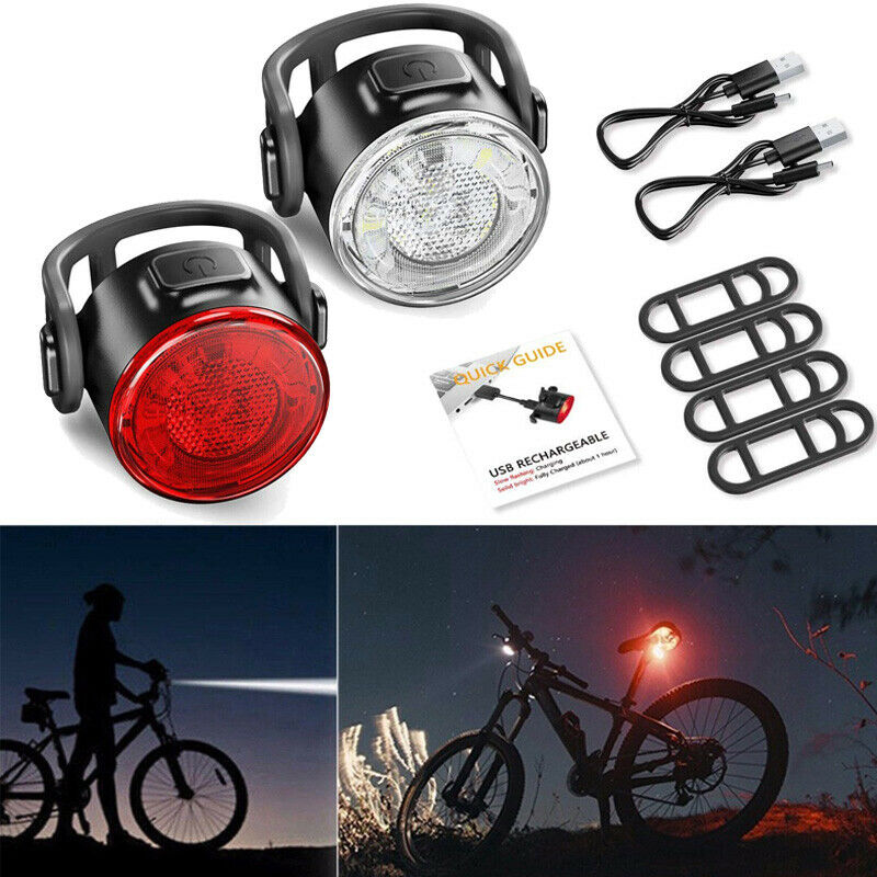 Luz de bicicleta USB impermeable ciclo delantero trasero bicicleta faro